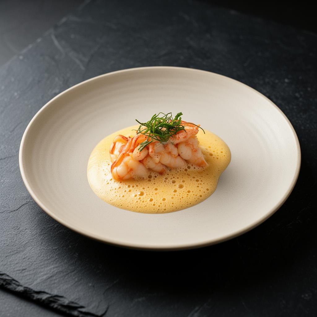 Langoustine met bisqueschuim